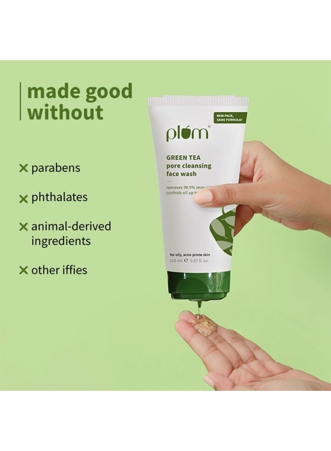 Green Tea Pore Cleansing Face Wash 150ml | Gel-Based, Anti-Pimple, Gentle Exfoliating Cleanser, 5.07 fl oz - image 6
