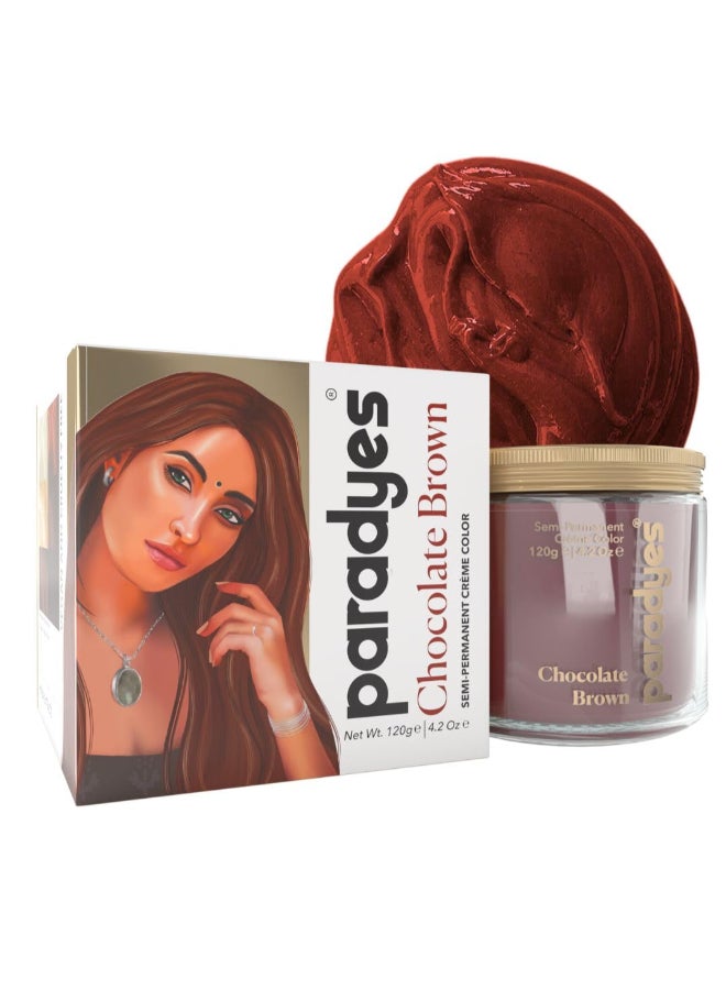 Top-Up Semi-Permanent Chocolate Brown Diy Conditioner Based Hair Colour, 120 Gm,All,Unscented,1 Count