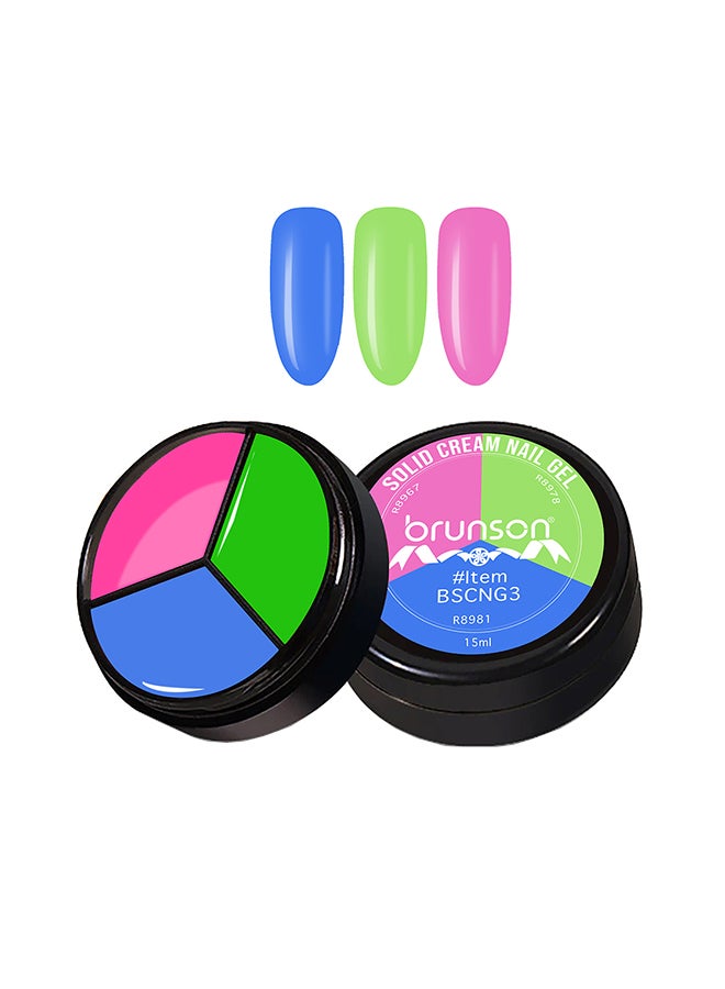 Solid Cream Gel Nail Polish - 3 in 1 Pudding, High Pigmented Mud Nail Art Paint, Suit For Professional Nail Salon, Nail Starter 15 ml, BSCNG3