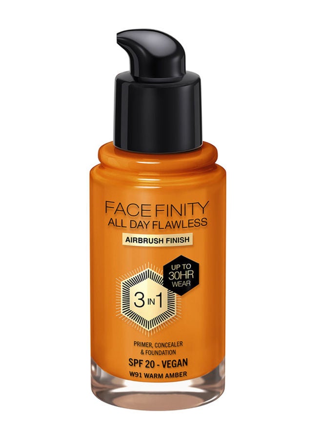 Facefinity All Day Flawless Foundation - W91 Warm Amber