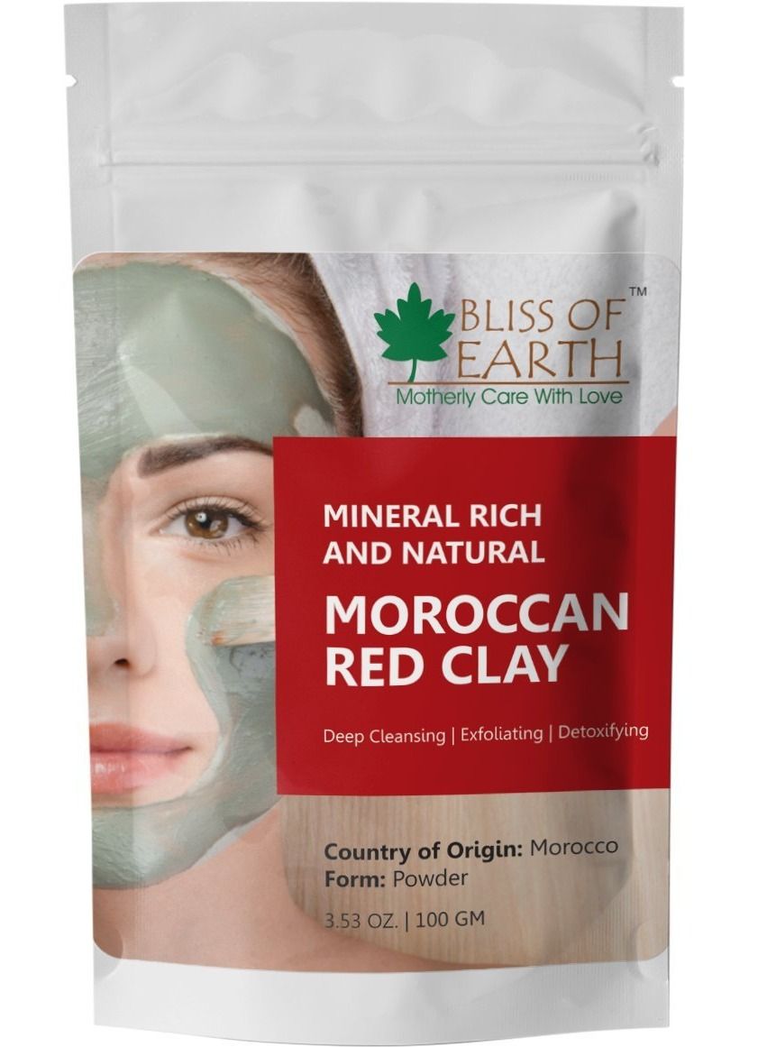 Original Moroccan Red Clay Powder | 100GM | Natural Facial Mask & Skin Care Treatment | Anti-Ageing | Heals Dry & Oily Skin | Detoxifying & Rejuvenating |
