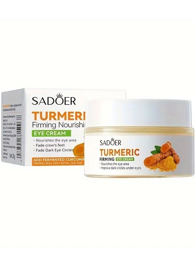 20g/0.7oz Turmeric Firming Eye Cream With Allantoin, Rejuvenating And Moisturizing Eye Cream, Nourishing And Improving Dry Skin Around The Eyes