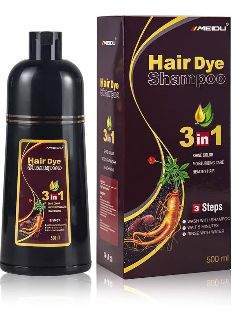 3 In One Permanent Coffee Brown Hair Dye Shampoo 500ml