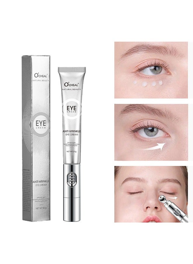 Anti Wrinkle Eye Cream - for Dark Circles and Puffiness Reduce Fine Lines and Wrinkles with Electric Applicator Anti Aging Line Smoothing Skin Care Treatment Daily Wrinkle Cream 20g