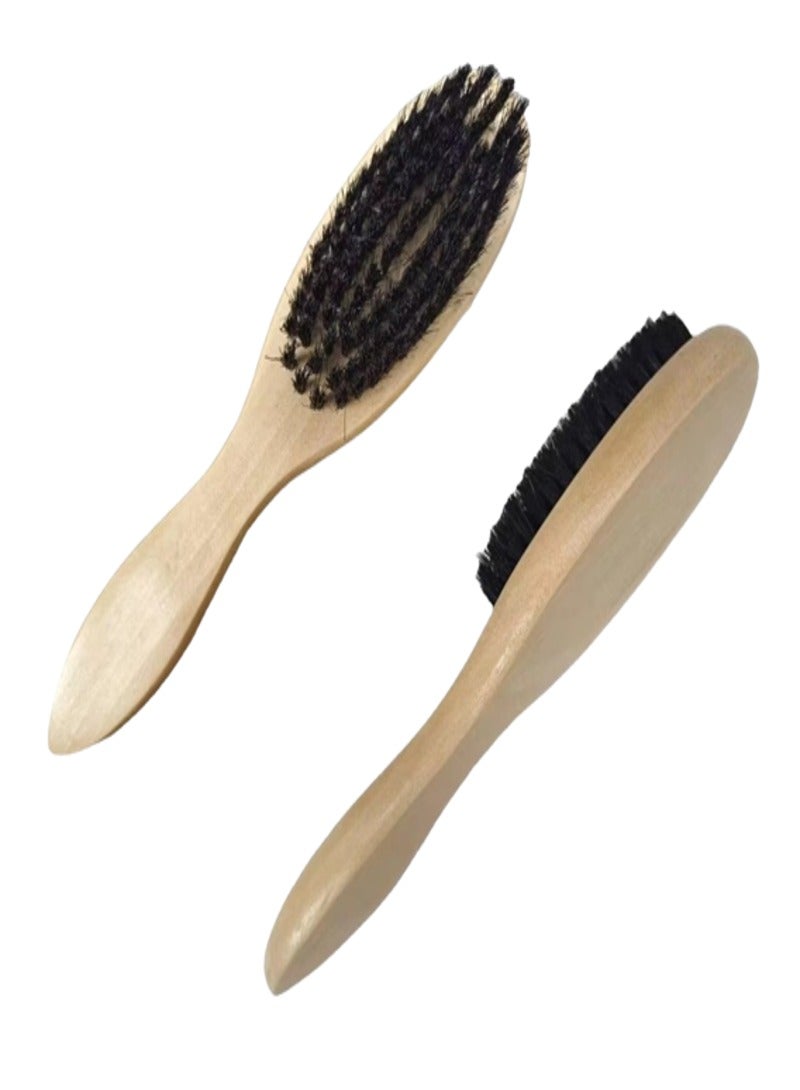 Beard Styling Hair Brush with Soft and Medium Bristles Beige
