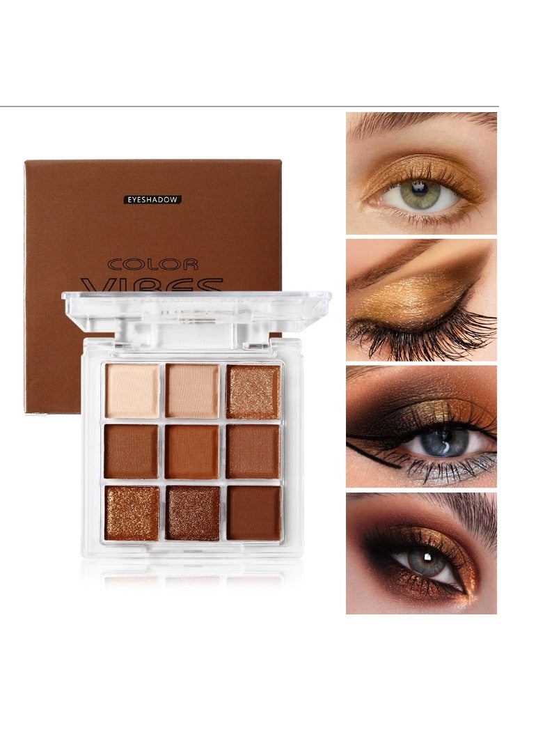9 Colors Eyeshadow Palette, Glitter Eye shadow Makeup, Eyeshadow Shiny Sparkle Shimmer Waterproof Pallete,Glitter Eye Eyeshadow Make Up
