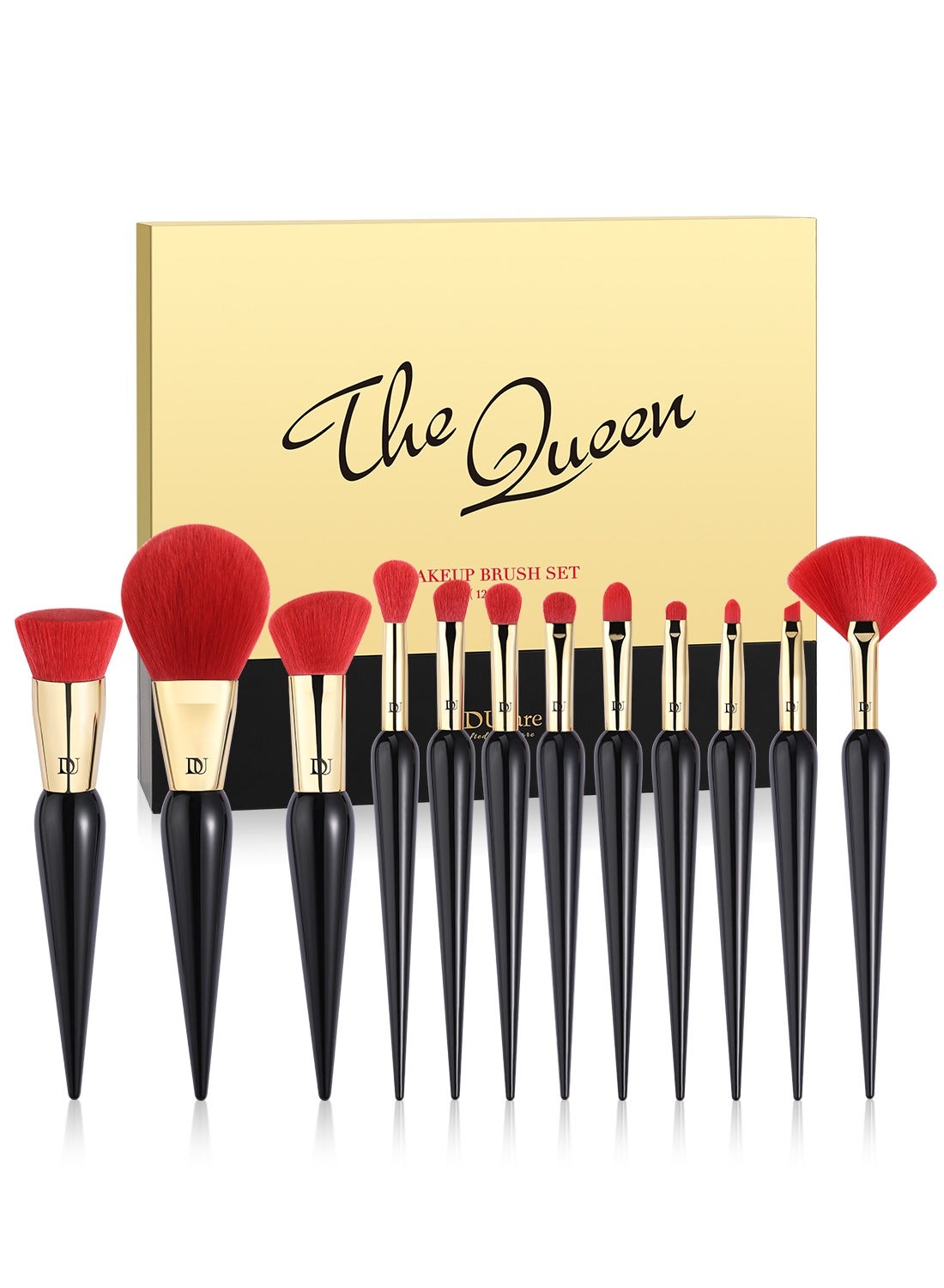 Makeup Brushes 12Pcs The Queen Series Makeup Brush set Premium Gifts Kabuki Foundation Blending Face Powder Blush Concealers Eye Shadows Brushes