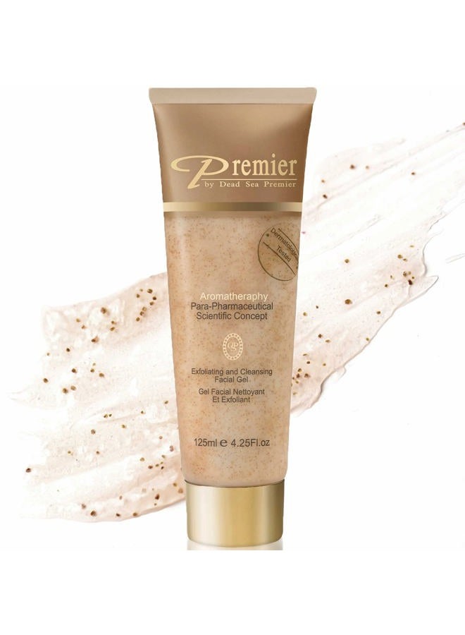 Premier Dead Sea Classic Para-Pharmaceutical Exfoliating Cleansing, Micro Grains Face Facial Gel Cleanser scrub Contains Dead Sea Minerals, non drying, Aromatherapy Scientific Concept 4.25Fl oz (X1)