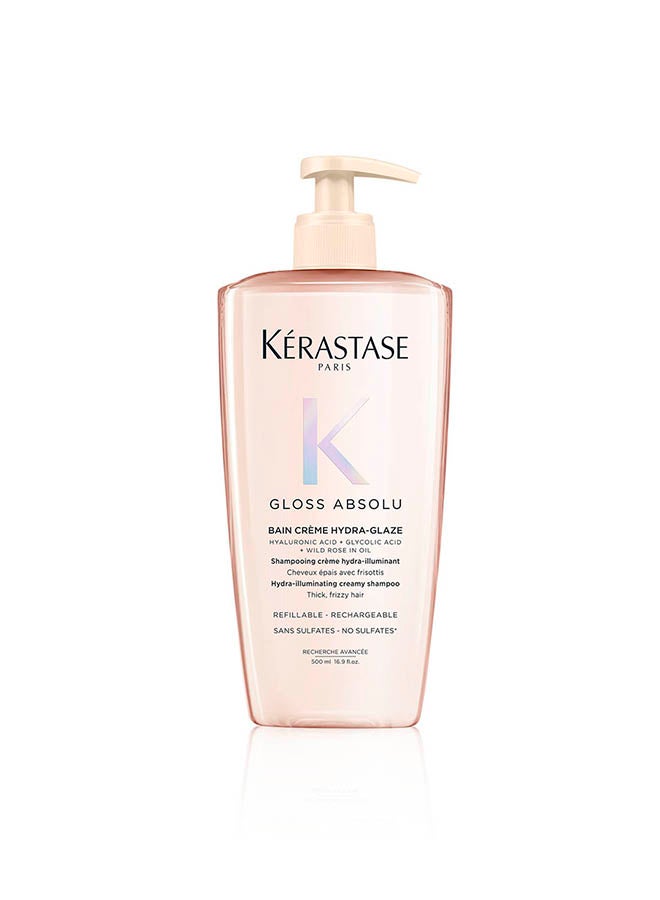 Gloss Absolu Bain Creme Hydra-Glaze Refillable Shampoo Bottle For Thick Frizzy Hair