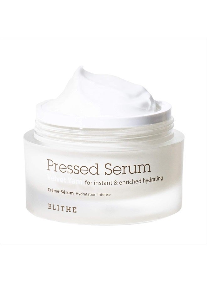 Pressed Serum 68.79% Wild Yam Moisturizing Serum with Cream Texture for Women, Vegan Mucin Safe for Sensitive Skin, Korean Skincare 1.68 Fl Oz