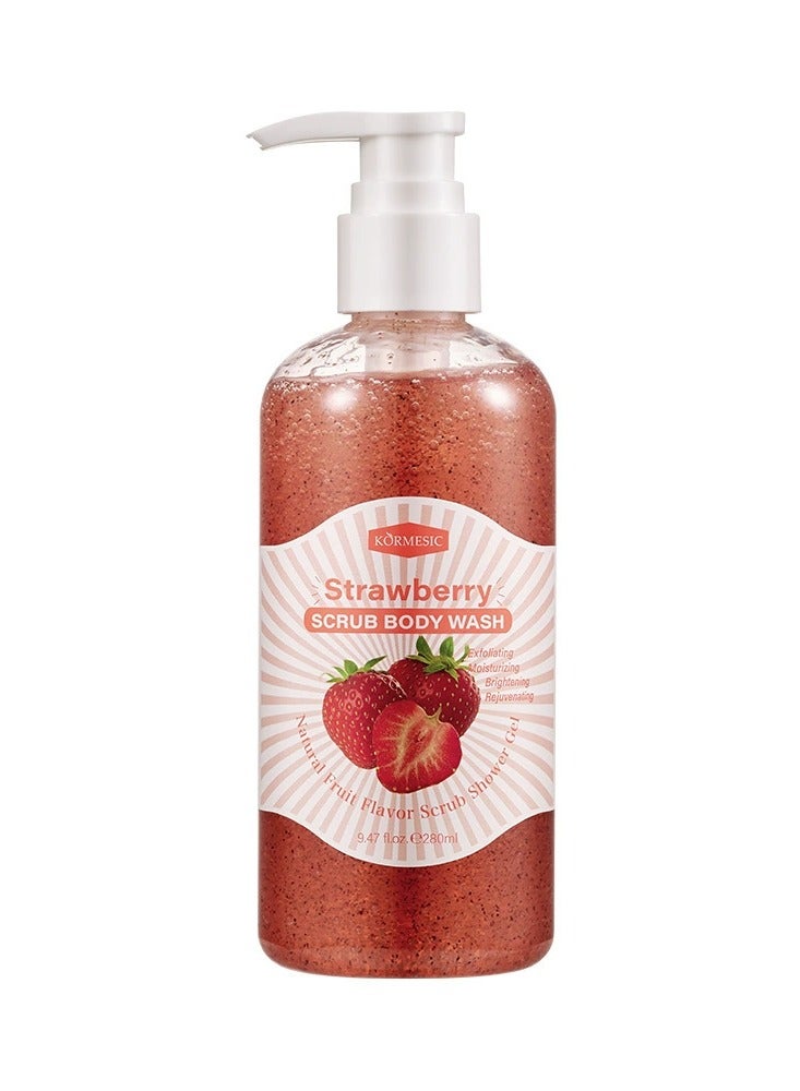 Strawberry Scrub Body Wash - 280ml Exfoliating & Hydrating Body Wash