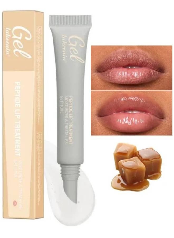 Peptide Lip Treatment Gel #3 Salted Caramel Moisturizes and Treats Lips Lip Gloss Oil for Plumper and Moisturizer Serum Hydrating Lip Serum for Dry Peeling and Dark Lips Gorgeous Glow 10ml
