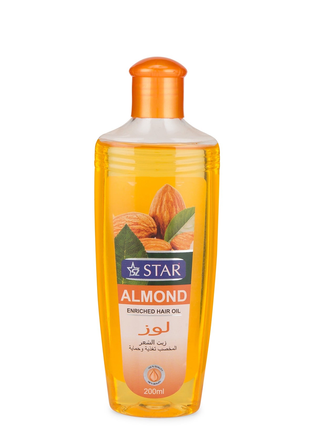 Organic Almond Oil For Hair Growth – Daily Moisturizing Hair Oil – Nourishing & Hydrating Formula for Soft, Shiny Hair – Repairs Damage, Controls Frizz, and Boosts Hair Health – For All Hair Types (200ml)