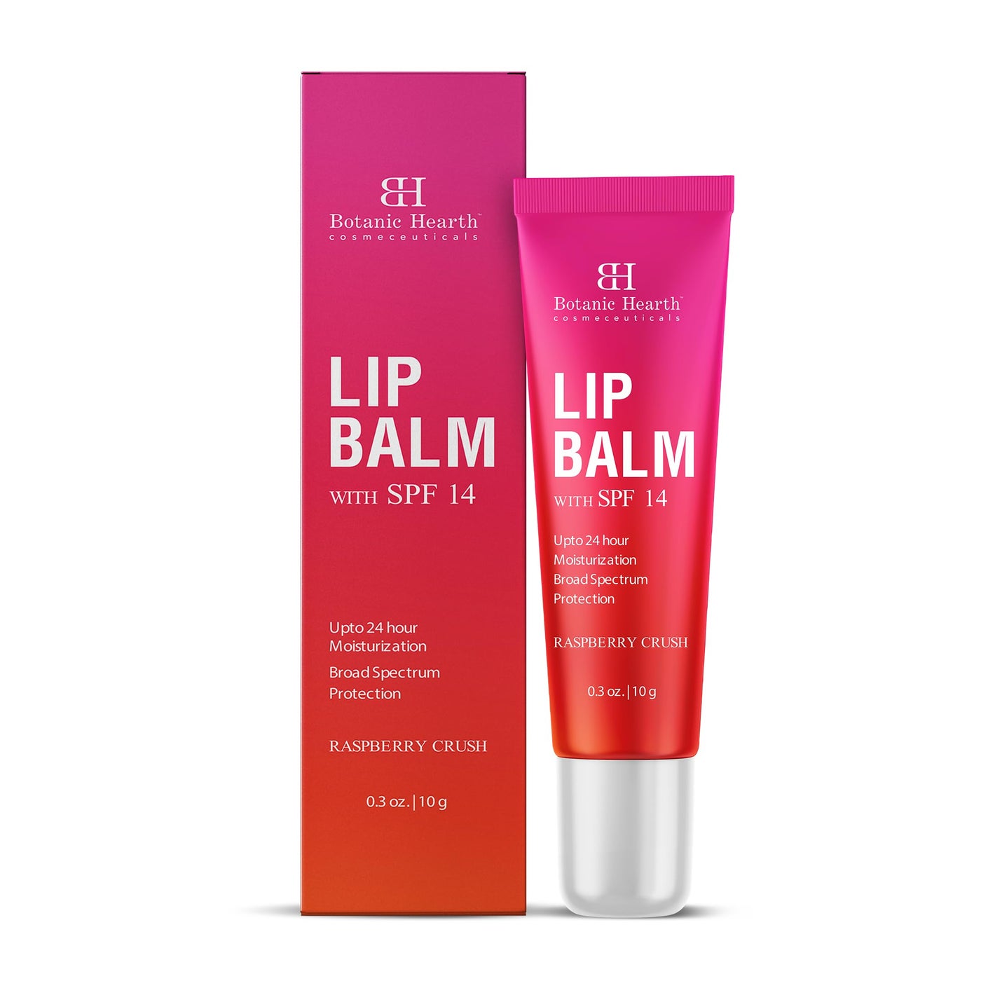 Botanic Hearth Raspberry Lip Balm With Spf For Dry, Chapped Lips With Jojoba Oil, Vitamin E & Allantoin | Lip Care Balm With Sun Protection | Soothing With A Transparent Shine | 0.3 Oz