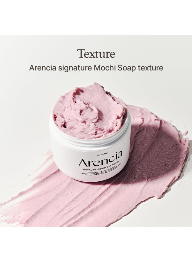 Rosehip Brightening Rice Mochi Face Cleanser & Daily Scrub - Moisturizing, Exfoliating & Deep-Cleansing - All Skin Types with Rice Powder & Rice Water (120g) - image 3