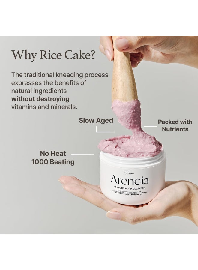 Rosehip Brightening Rice Mochi Face Cleanser & Daily Scrub - Moisturizing, Exfoliating & Deep-Cleansing - All Skin Types with Rice Powder & Rice Water (120g) - image 5