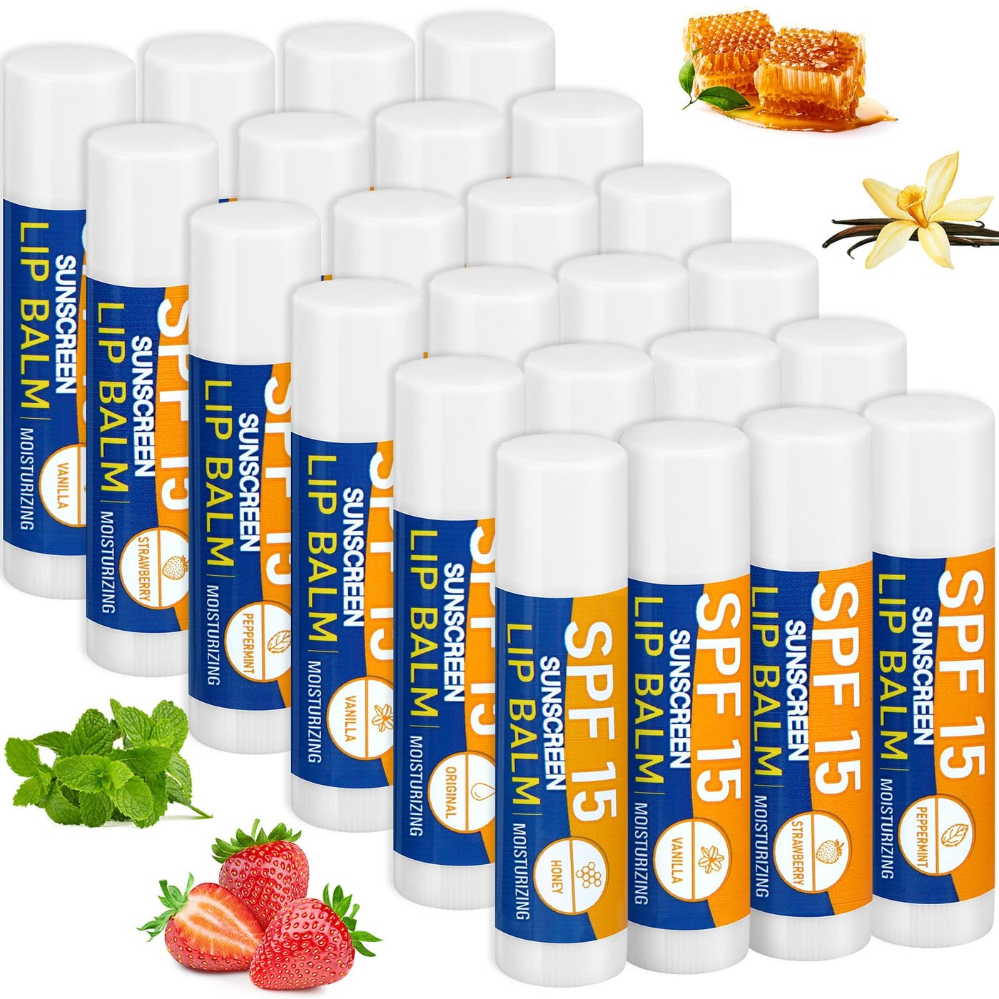 Dimsile 25 Pcs Sunscreen Lip Balms Bulk Spf 30 Lip Balms Sticks with Sunscreen Teacher Nurse Volunteer Employee Appreciation Gifts Bulk Staff Team End of Year Coworkers Gifts for Women Men