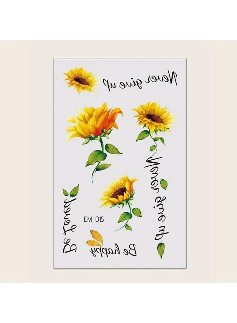 1 Sheet Of Sunflower Pattern Wrist Body Small Part Tattoo  Sticker Can Last For 2-5 Days Waterproof And Realistic Tattoo Sticker For Both Men And Women