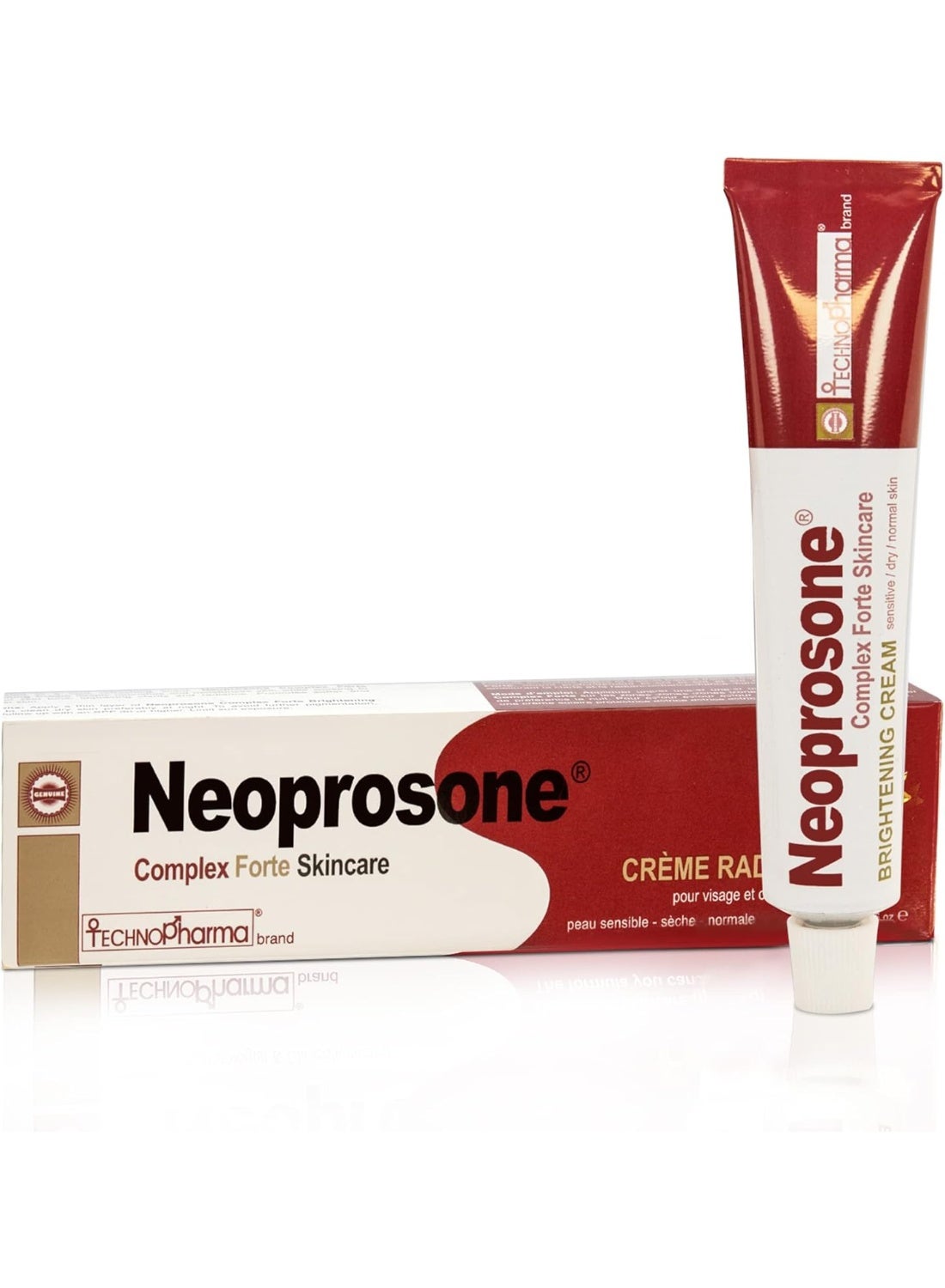 Neoprosone Skin Brightening Cream |  50 ml | Hydrate and Moisturize Skin | Beauty Cream Gel Tube with Alpha Arbutin, Lactic Acid, Castor Oil.