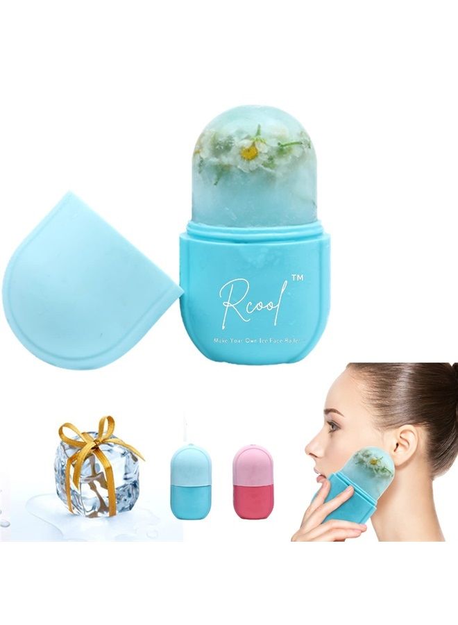 Ice Face Roller & Gua Sha,Face Massager,Facial Beauty Ice Roller Skin Care Tools,Skin Care Products-For Face&Eyes,Remove Fine Lines,Shrink Pores,Reduce Acne and Lubricate the Skin. (Blue)