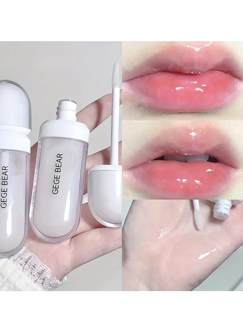 Pink Dewy Lip Oil Gloss - Hydrating and Moisturizing Lip Care for All Skin Types - Daily Makeup Cosmetics for Women and Girls with Glossy Finish #2