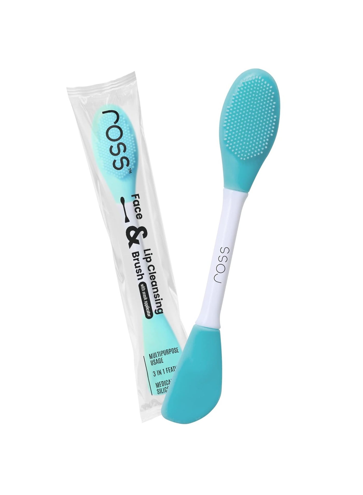 Ross Silicone Face Mask Applicator & Lip Facial Cleansing Brush Made With Ultra Hygienic Soft Silicone Bristle For Gentle Exfoliation (Turquoise)