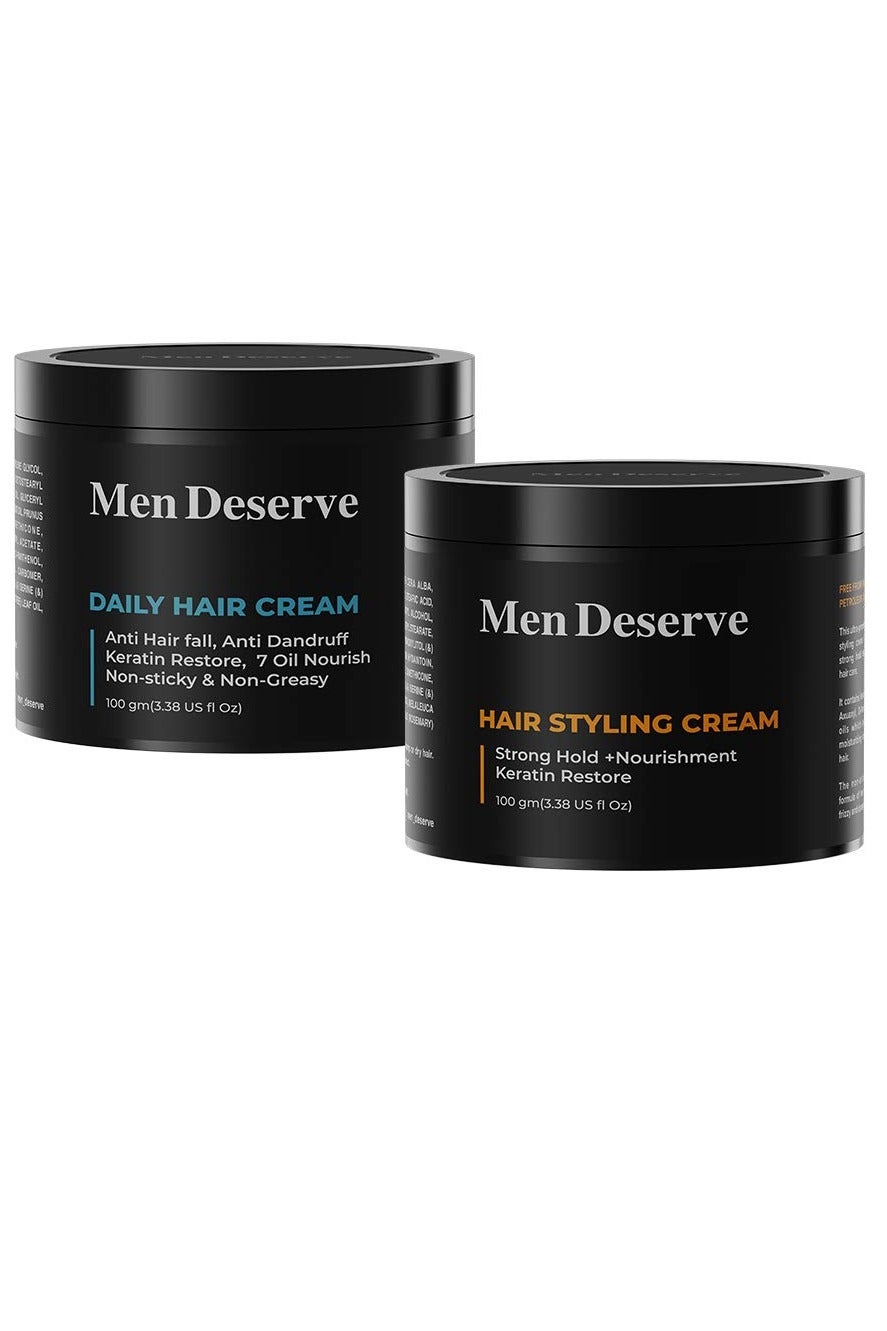Combo Of Daily Hair Cream 100gm With Hair Styling Cream 100gm Strong Hold