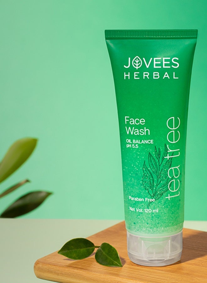Jovees Herbal Tea Tree Oil Control Face Wash 120ml | Paraben & Alcohol-Free | Controls Oil, Prevents Breakouts | For Oily & Sensitive Skin - image 4