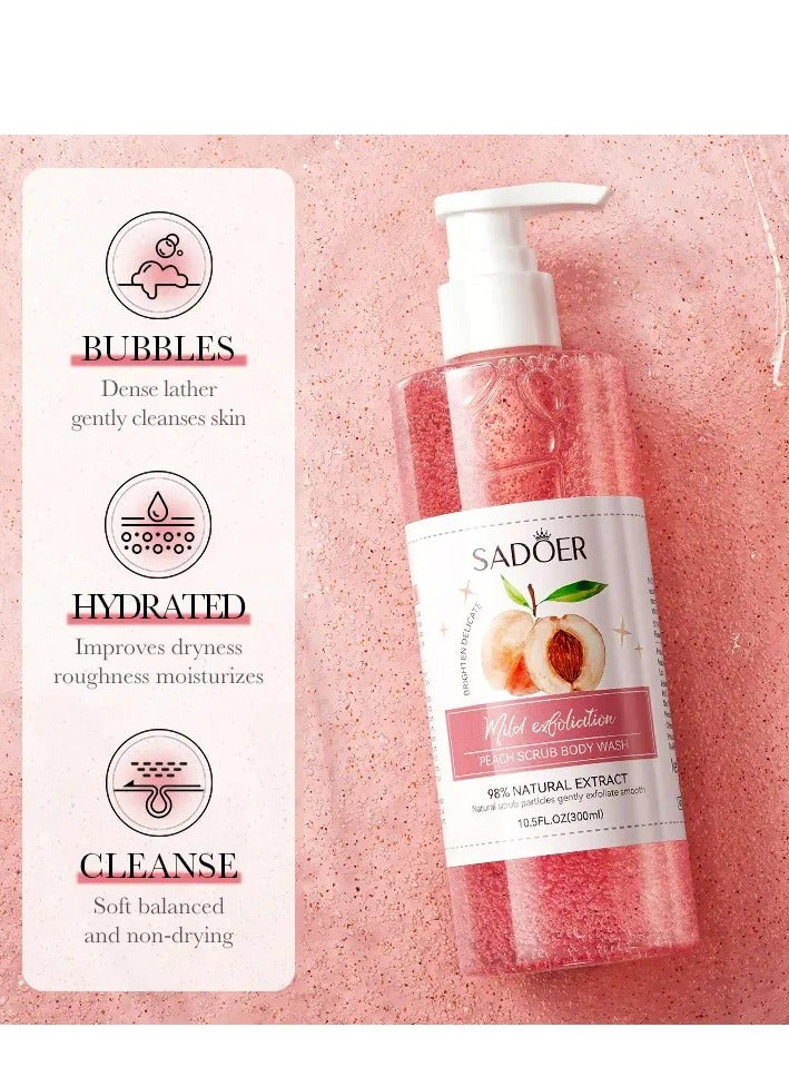 Peach Body Scrub Body Wash 300 ML