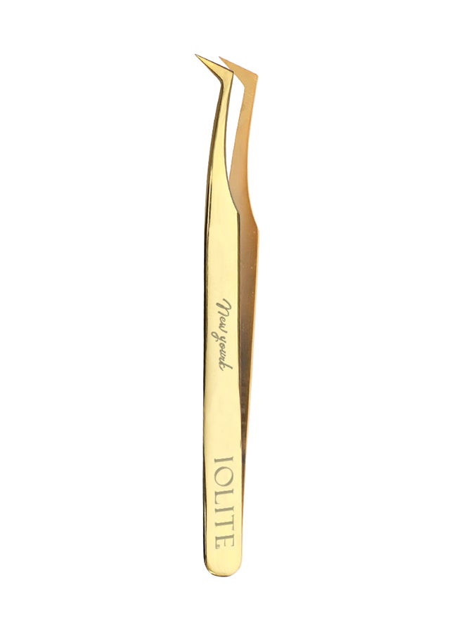 Tool Stainless Steel Plasma Coating 12Cm Axe Tips Eyelash Volume Tweezers Gold