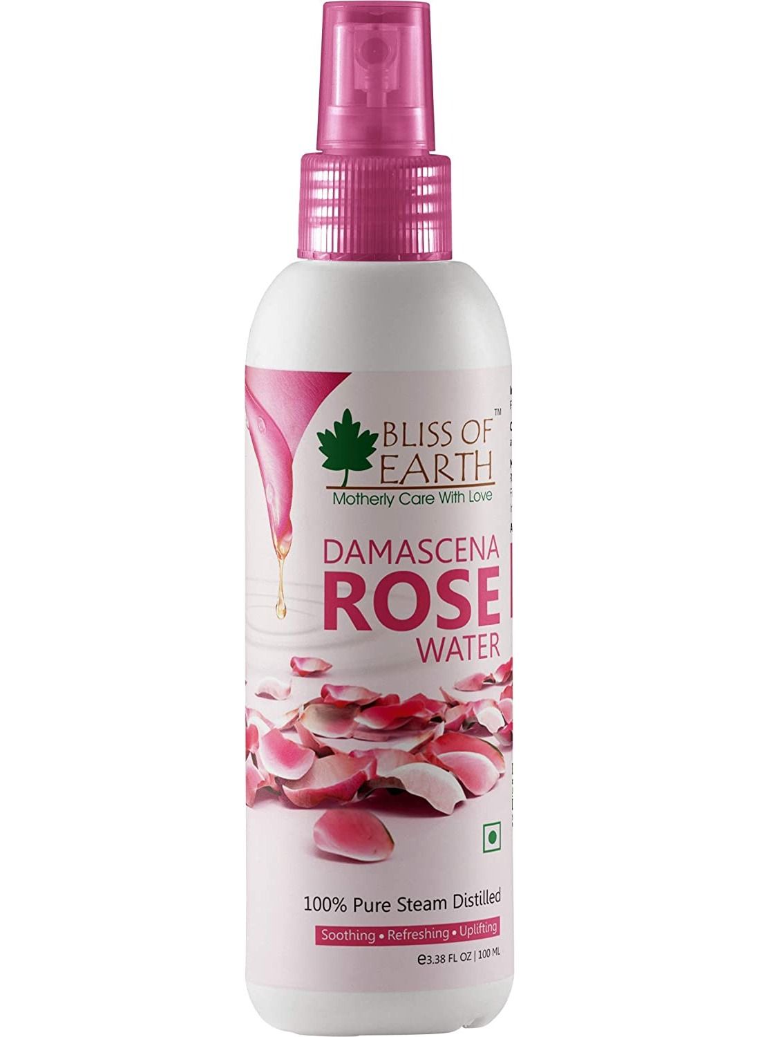 Bliss of Earth 100% Pure Damascena Rose Water Spray For Face Steam Distilled Food Grade Pure Gulab Jal, 100ML