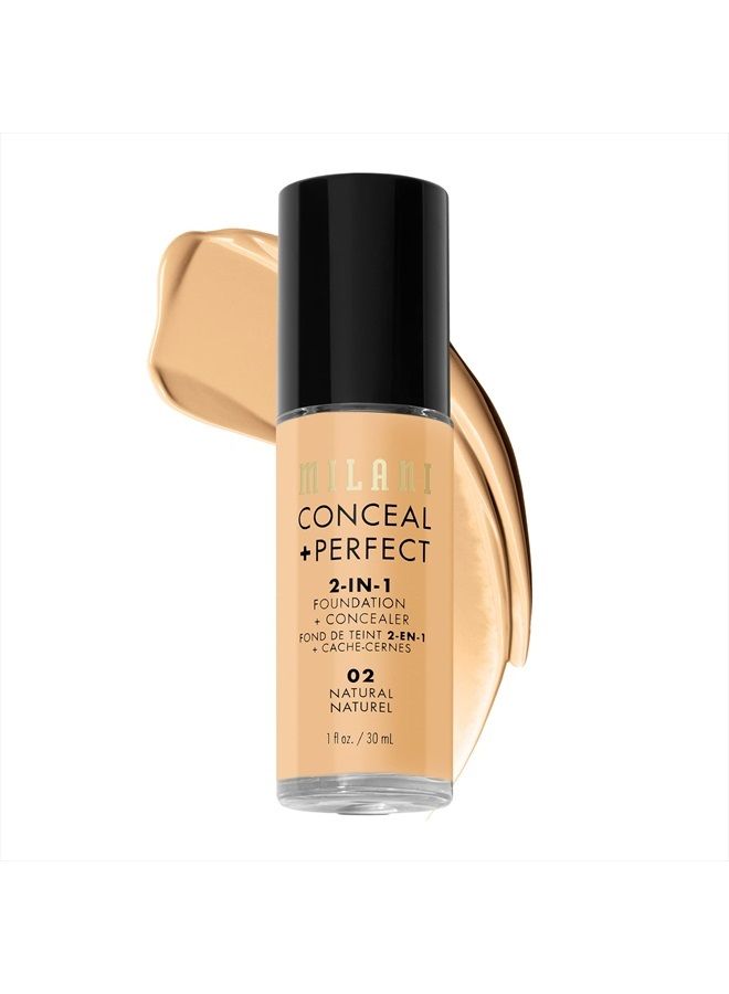 Conceal + Perfect 2-in-1 Foundation + Concealer - Natural (1 Fl. Oz.) Cruelty-Free Liquid Foundation - Cover Under-Eye Circles, Blemishes & Skin Discoloration for a Flawless Complexion