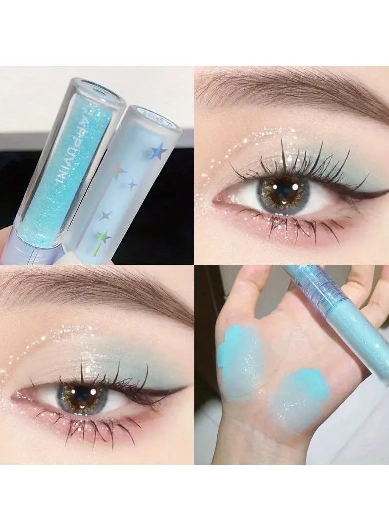 Double-headed Liquid Eyeshadow Eyeliner Pen, Matte Sequins Pearly Glitter Eye Makeup, Eyelid Under Crease Brightening Liquid Teardrop Makeup For Music Festival #01