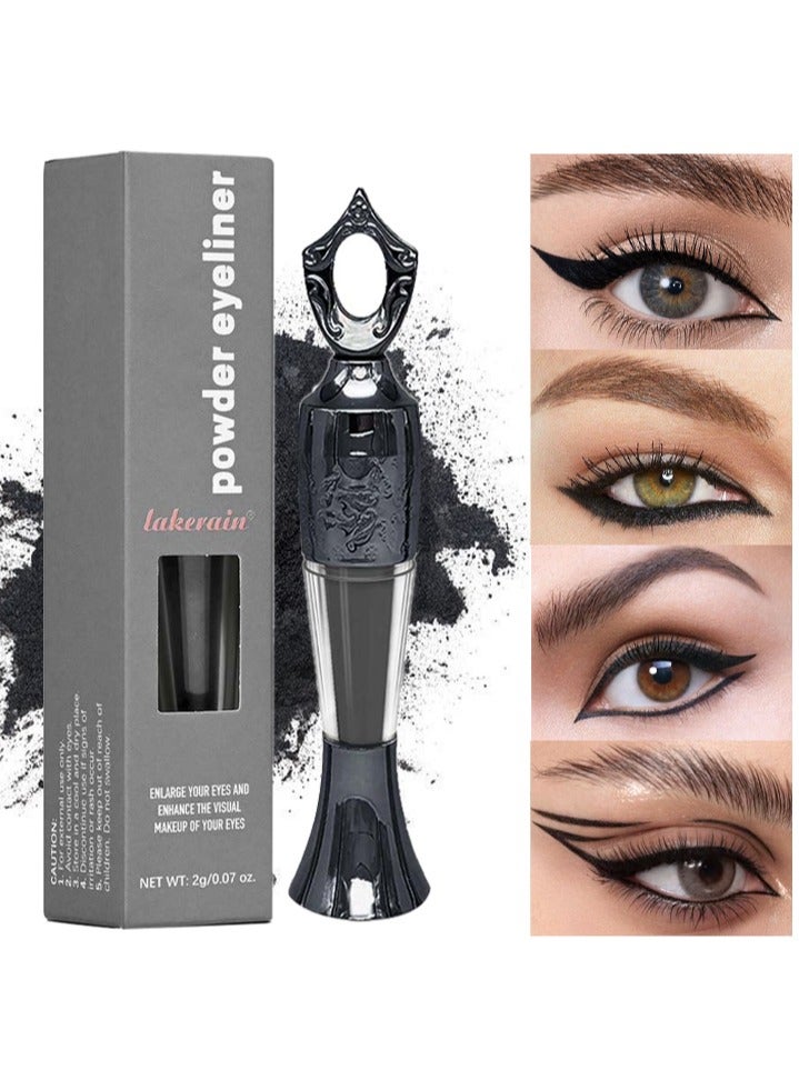 Powder Eyeliner-100% Natural Plant Formula Powder Eyeliner Easily Removed Eye Makeup Natural Eyeliner Last for All Day Long Lasting Dry Powder Eyeliner  #01Black