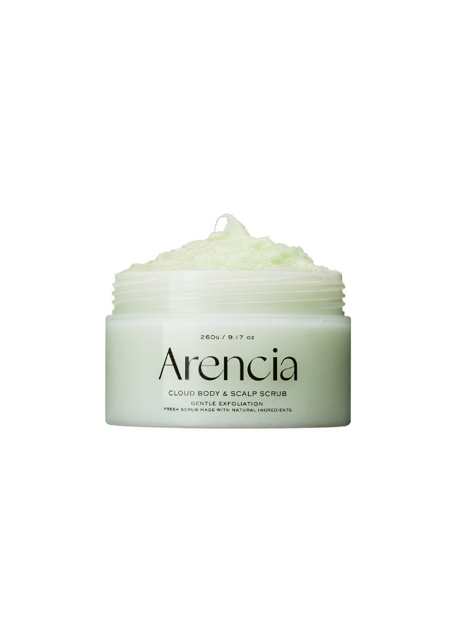 Fresh Cloud Salt Body Scrub & Scalp (Green) Exfoliating Imperfection Remover for Silky Soft Skin