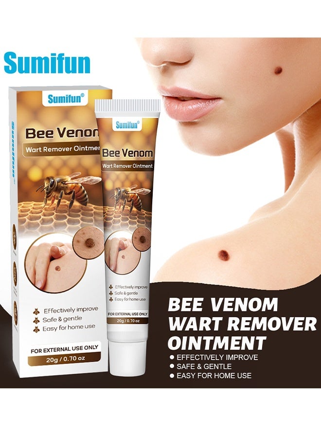 Bee Venom Wart Remover Ointment - Bee Venom Moles and Wart Removal Cream Mole and Wart Cream Easy Application and No Irritation Wart and Tag Remover Bee Venom Repair Cream Wart Treatment Cream 20g