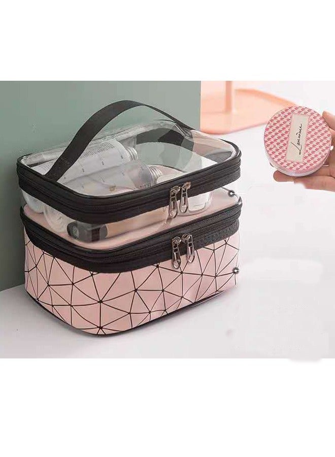 Double Layer Waterproof Portable Makeup Cosmetics Bag
