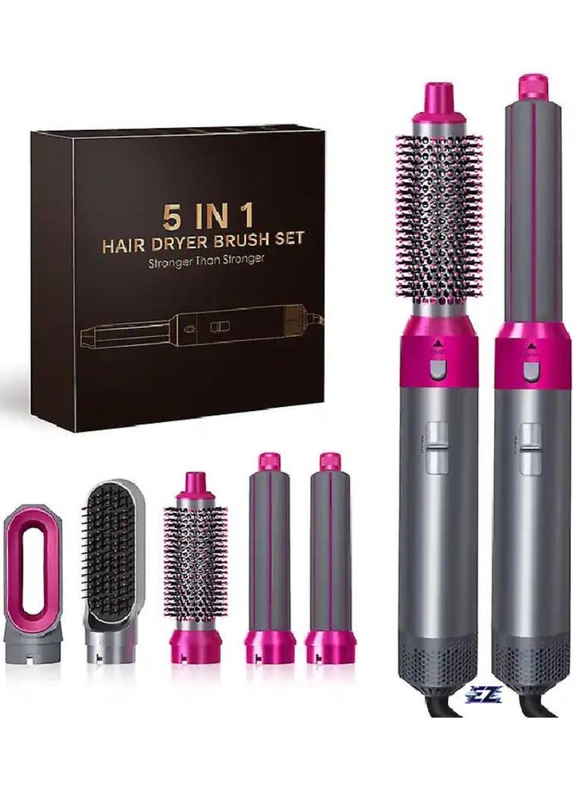 5-in-1 Hot Air Volumizing Styler for Fast Drying, Styling, and Curling (Silver Purple)