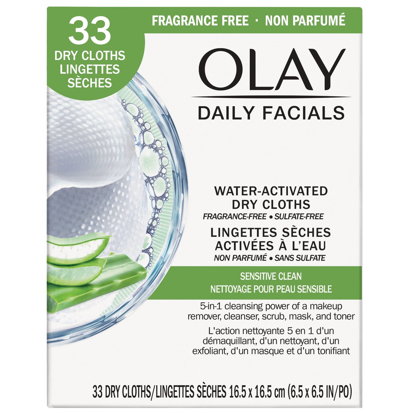 Olay 4-in-1 Sensitive Daily Facial Cloths, 33 ct (Packaging May Vary)