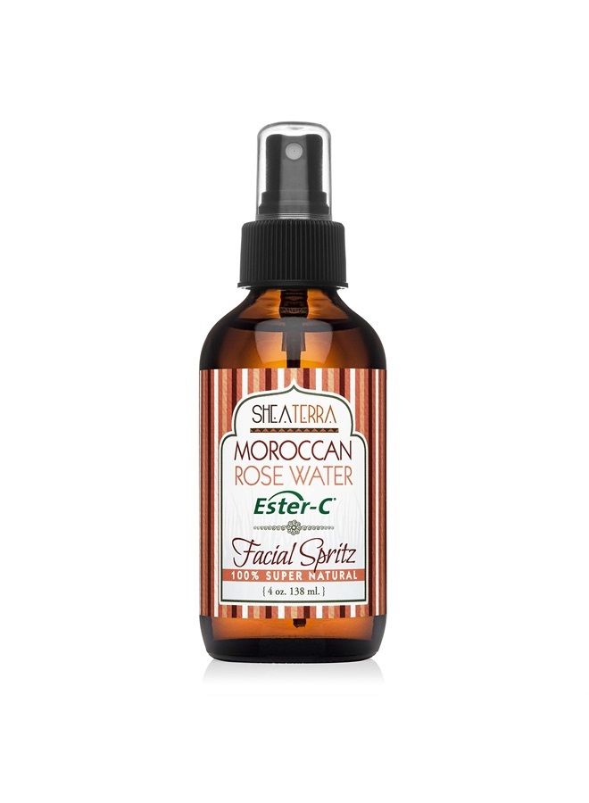 Beauty Water, Toner & Face Mist – Rose Hips Damask Rose Ester-C | Natural Daily Face Spritz with Anti-Aging Rose Water & Vitamin C to Soothe & Promote Collagen Production – 4 oz