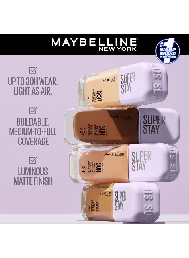 MAYBELLINE SUPER STAY LUMI-MATTE FOUNDATION 30H LONGWEAR, LIGHTWEIGHT, WATERPROOF, SWEATPROOF, HEATPROOF, STAY TRUE TO TONE ALL DAY, 108 - image 3
