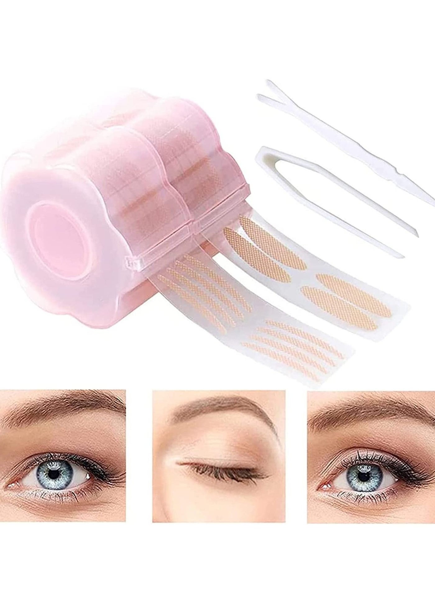 Eyelid Tape, Invisible Double Eyelid Lift Strips Instant Eyelid Stickers, Self-Adhesive Eye Tapes Fiber for Hooded Droopy Uneven Mono-eyelids, Big Eye Tools with Fork Rods & Tweezers 1200 Pcs