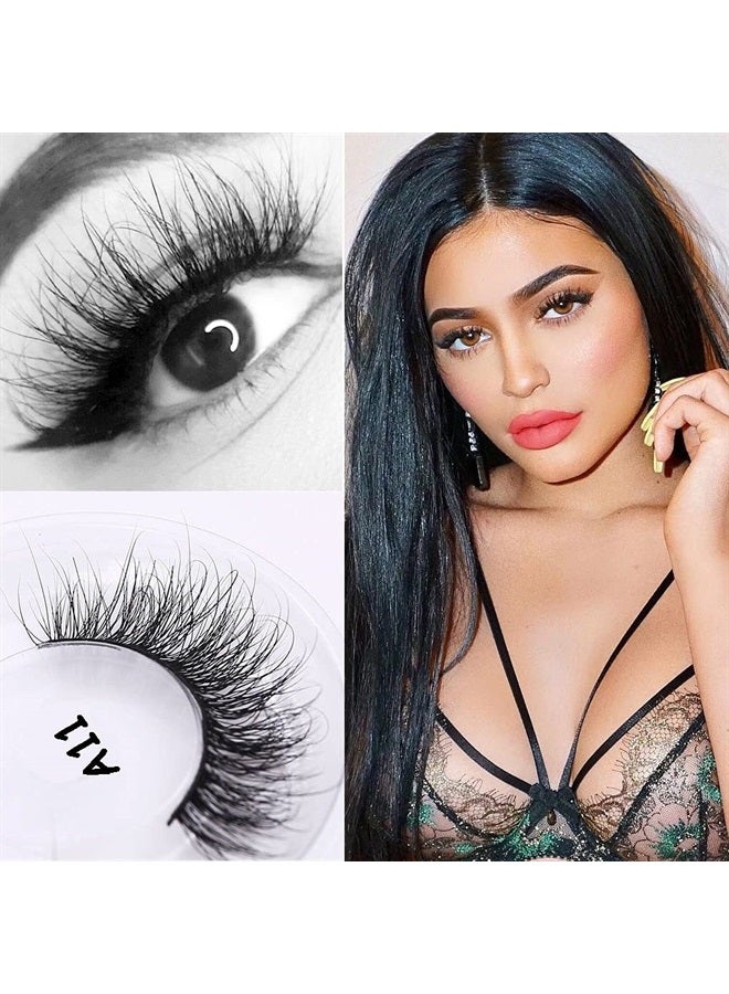 Lashes 100% Real Mink 3D luxurious False Eyelashes Hand-made Natural Long Cross False Lashes for Makeup 1 Pair Pack (No.A11)