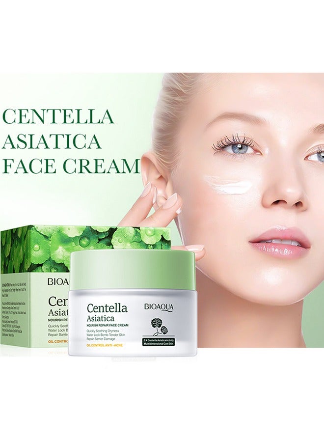 Centella Asiatica Nourish Repair Face Cream - Soothing Dryness Moisturizing Face Skin Care Oil Control Anti-Acne 50g