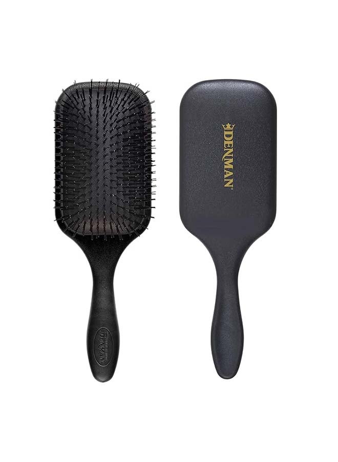 Denman Tangle Tamer Ultra Black Detangling Paddle Brush For Curly Hair And Black Natural Hair, D90L