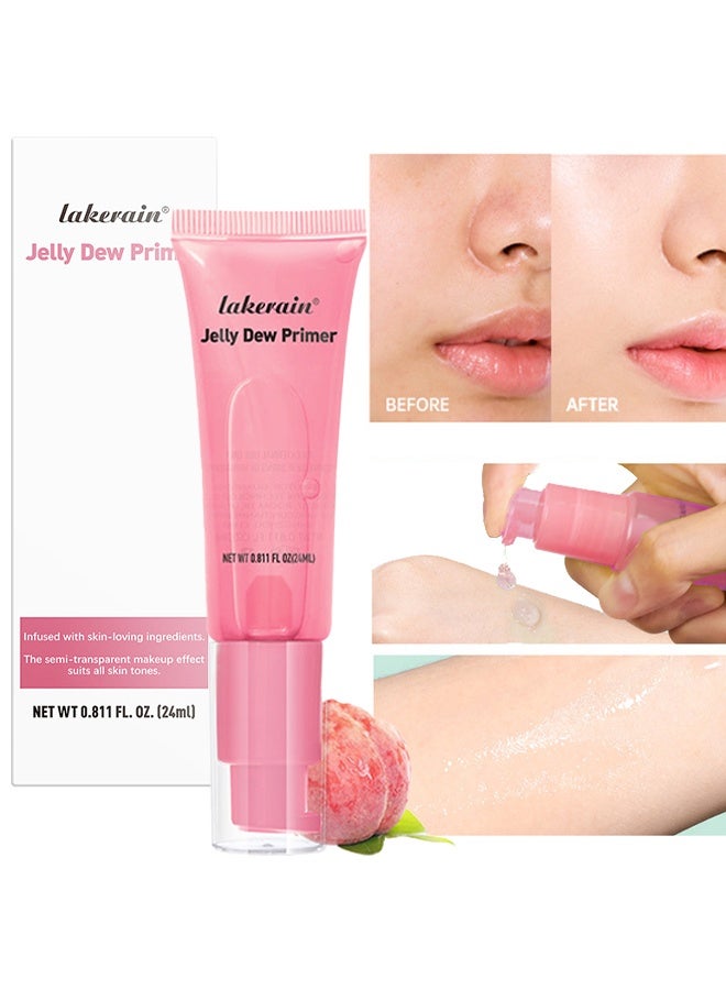 Jelly Dew Primer - Gel-Based & Hydrating Face Primer, Fruit Jelly Makeup Primer For Flawless, Smooth Skin & Long-Lasting Makeup, Fills In Pores & Fine Lines #02 Peach