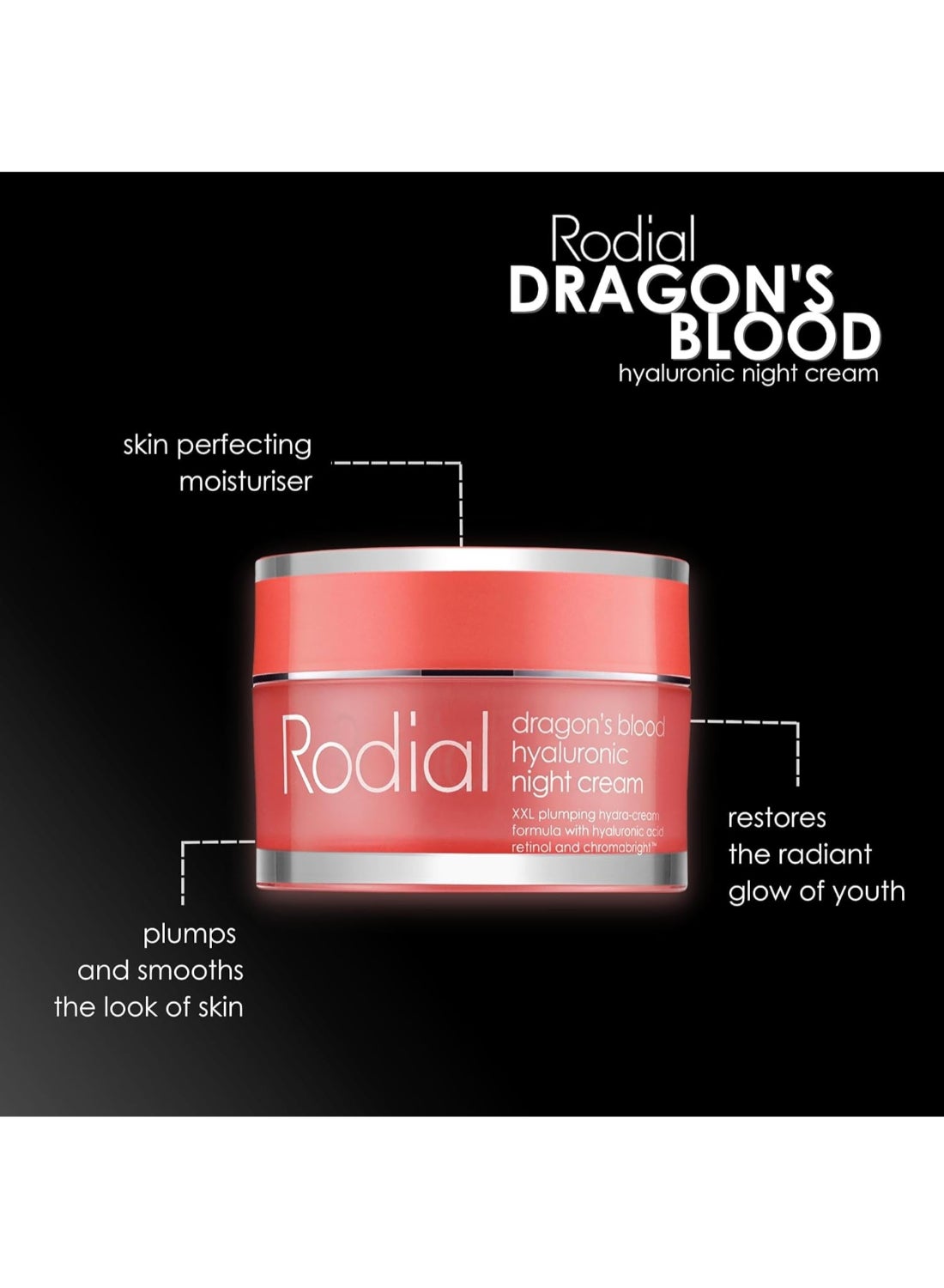 Rodial Dragon's Blood Night Cream 50ml – Overnight Recovery for Stressed Skin, Dragon's Blood & Retinol, Volumizing Cream for Skin Sensitivity Relief 50ml - image 9