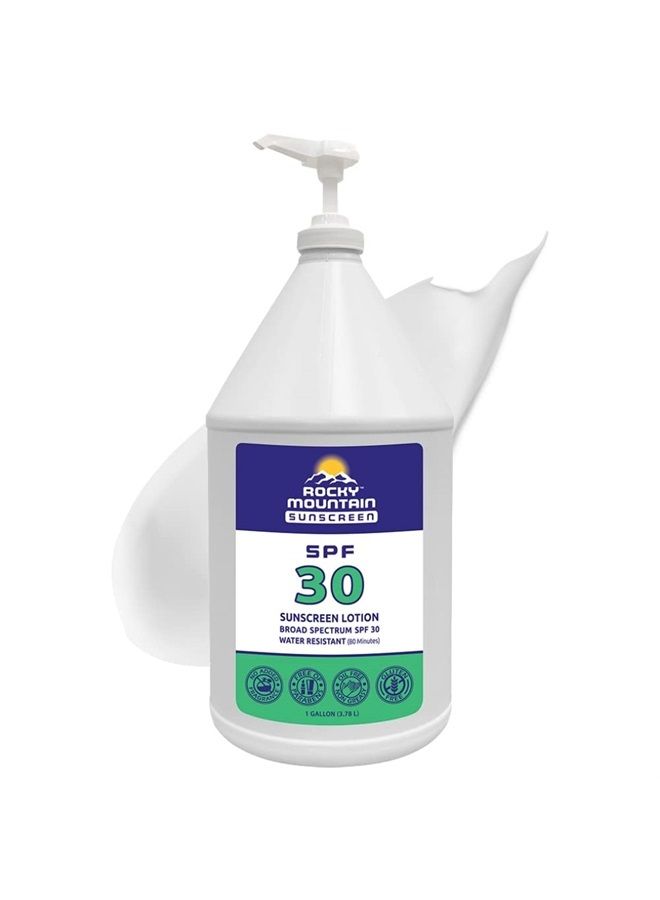 SPF-30 Lotion | Gluten Free | Reef-Safe | Broad Spectrum UVA/UVB | Fragrance Free | 128oz Gallon Pump
