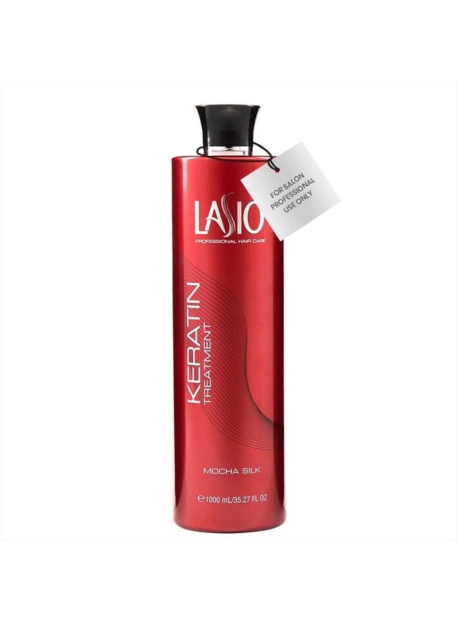 Keratin Treatment Mocha Silk 35.27 Fl. Oz. - Hydrated Frizz-free Hair Silk Serum, Infused with Cacao Oil, Reduce 90% of curls for 2b - 4c Hair, Fume Free