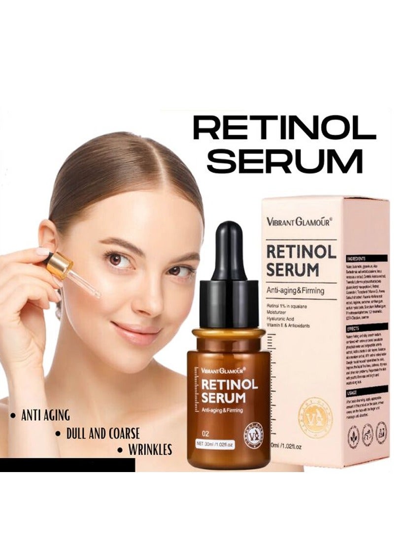 Retinol Anti Aging Face Serum Firming Moisturizing Fade Fine Lines Deep Care Essence Wrinkle Remove Containing Vitamin E, Hyaluronic Acid